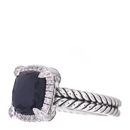 David Yurman Sterling Silver Diamond Black Orchid 9mm Chatelaine Pave Bezel Ring 52 6 3 of 5