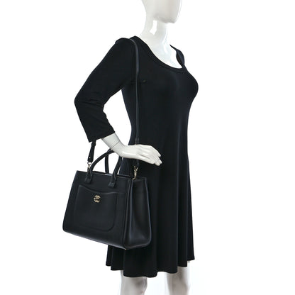 Chanel Grained Calfskin Small Neo Executive Shopper Tote Black 2 of 12