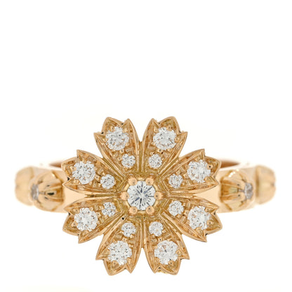 Gucci 18K Yellow Gold Diamond Flora Ring 52 6 1 of 4