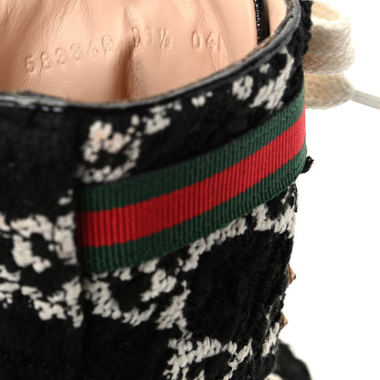 Gucci Tweed GG Monogram Lace Up Combat Ankle Boots 36.5 Black 9 of 10