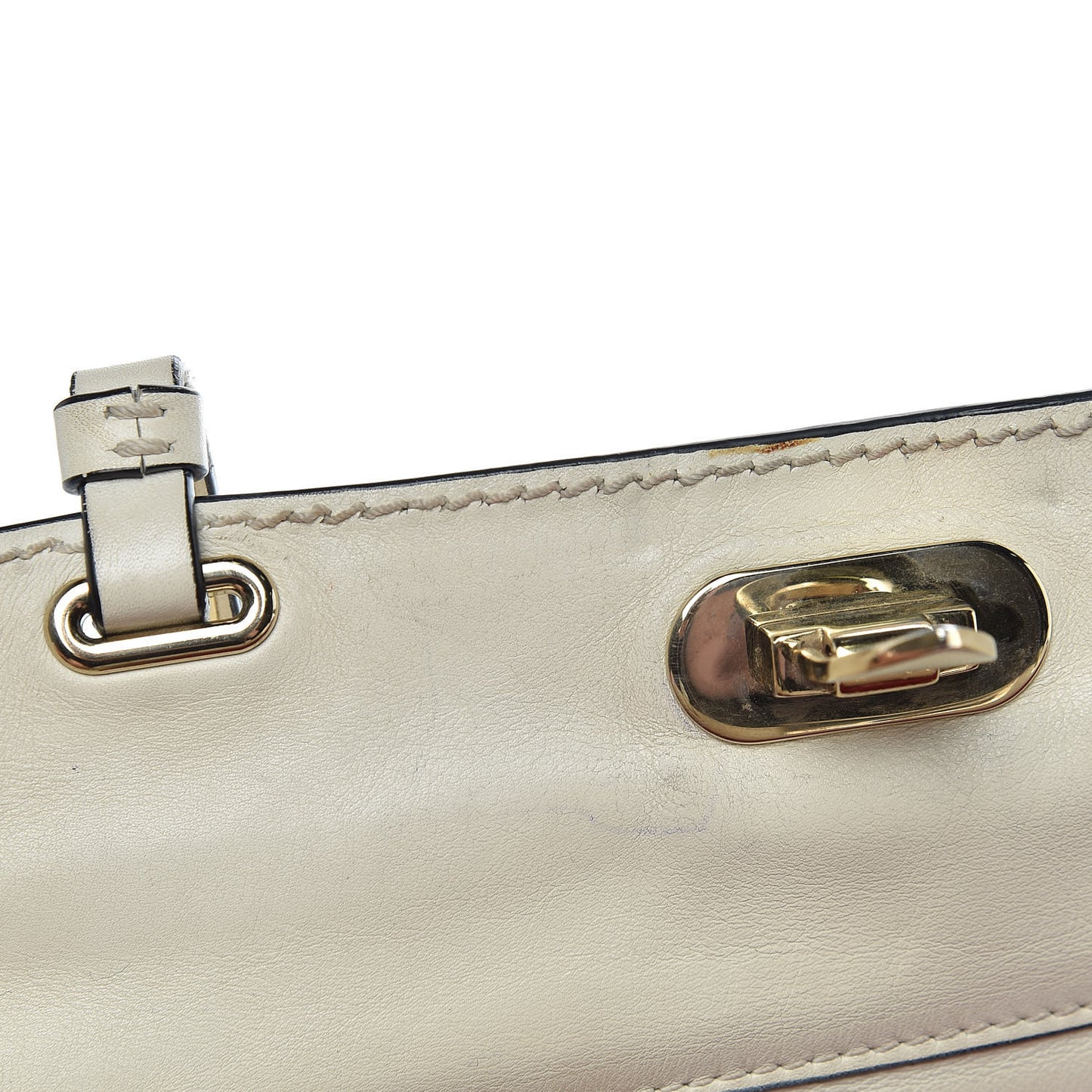 Vitello Small Rockstud Tote Ivory
