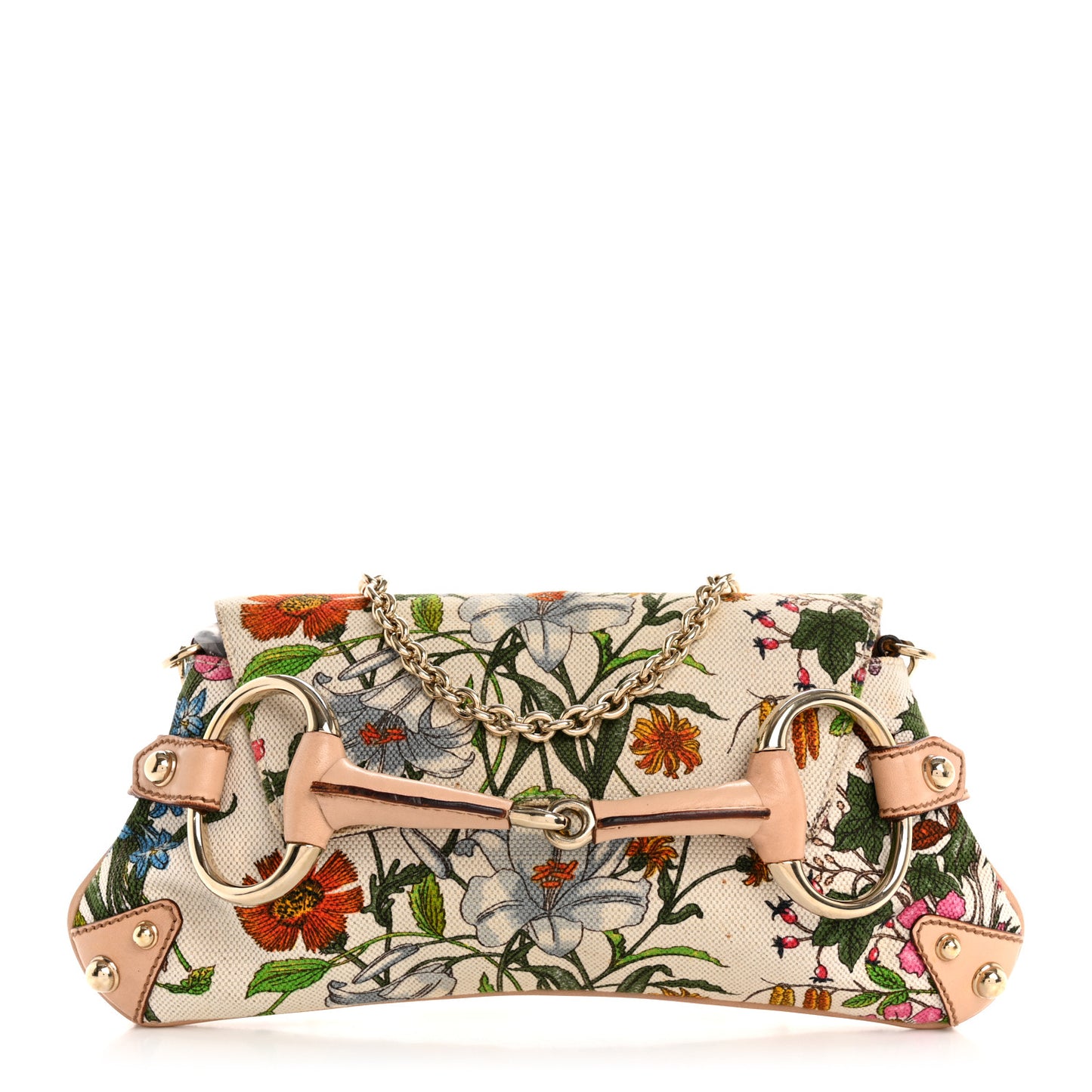Canvas Flora Floral Horsebit Clutch