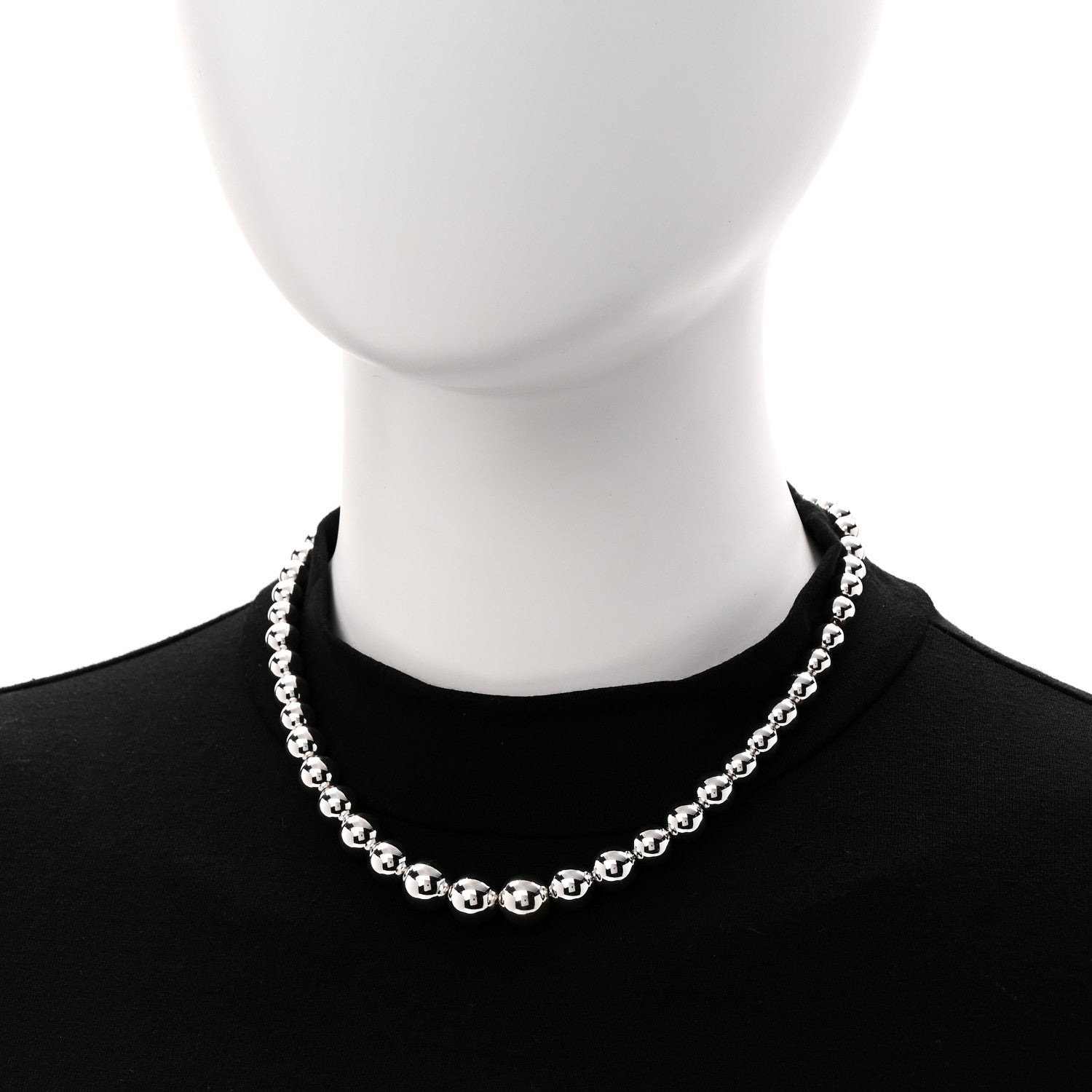 Tiffany Sterling Silver Hardwear Graduated Ball Necklace 2 of 5