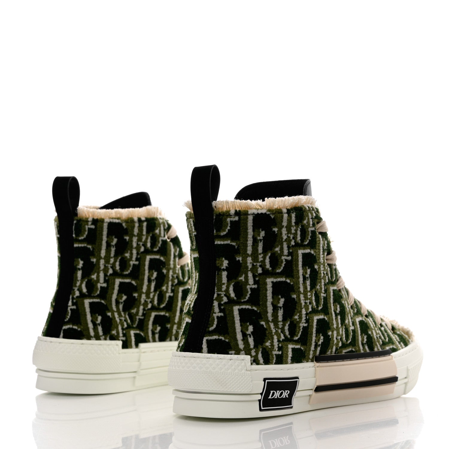 Christian Dior Tapestry Oblique Mens B23 High Top Sneakers 42 Olive 4 of 10