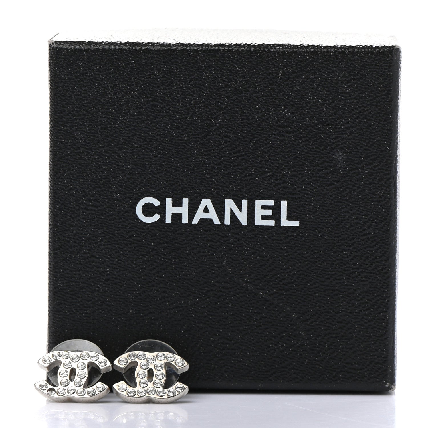 Chanel Crystal Mini Timeless CC Earrings Silver 6 of 6