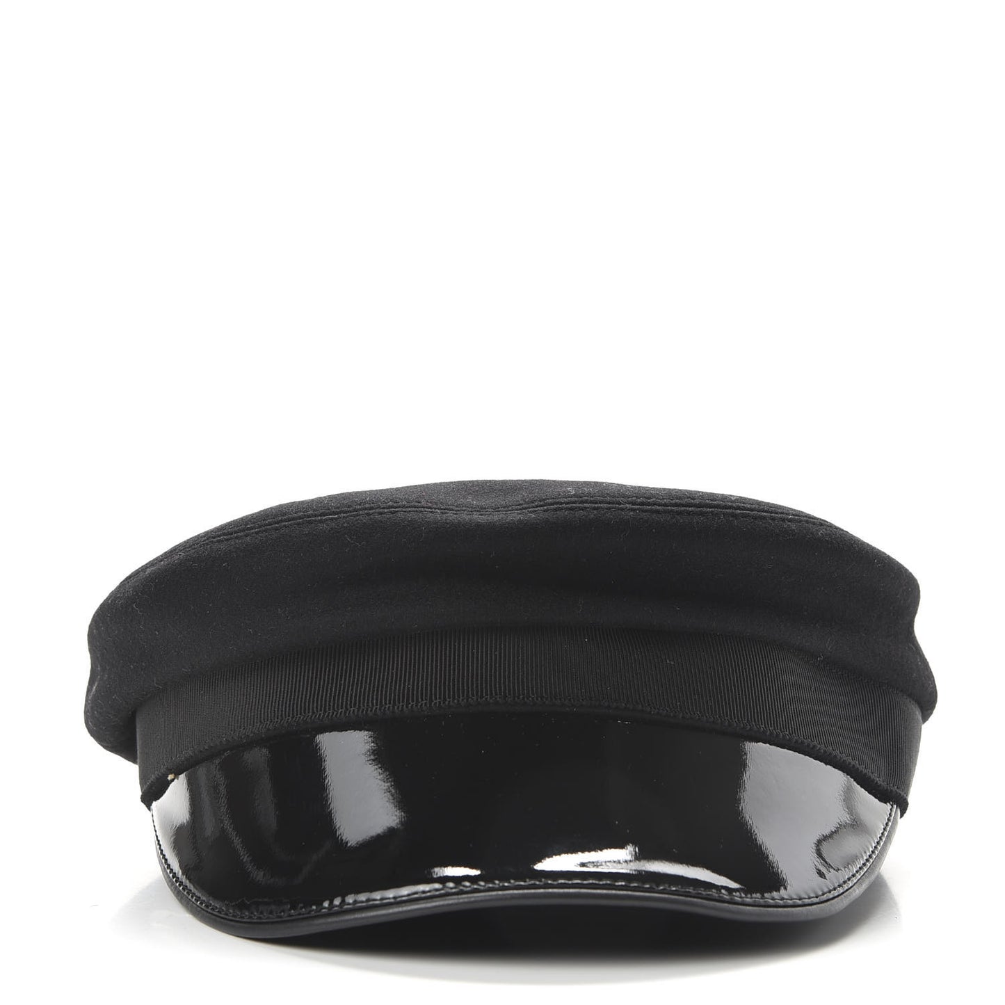 Patent Felt Newsboy Hat S Black
