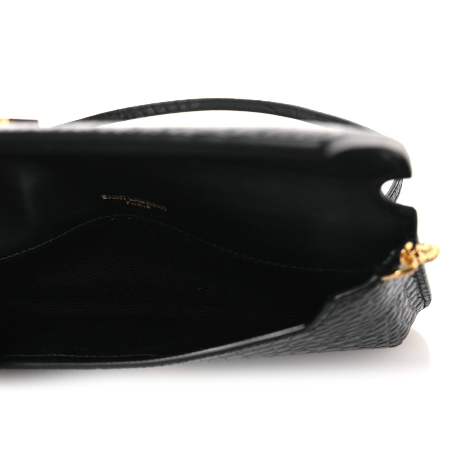 Saint Laurent Crocodile Embossed Monogram Phone Holder Crossbody Black 5 of 10