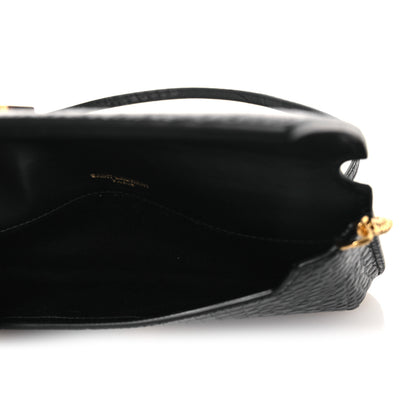 Saint Laurent Crocodile Embossed Monogram Phone Holder Crossbody Black 5 of 10