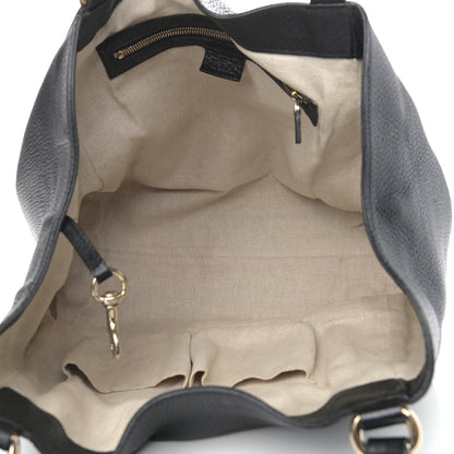 Gucci Pebbled Calfskin Medium Soho Shoulder Bag Black 5 of 12