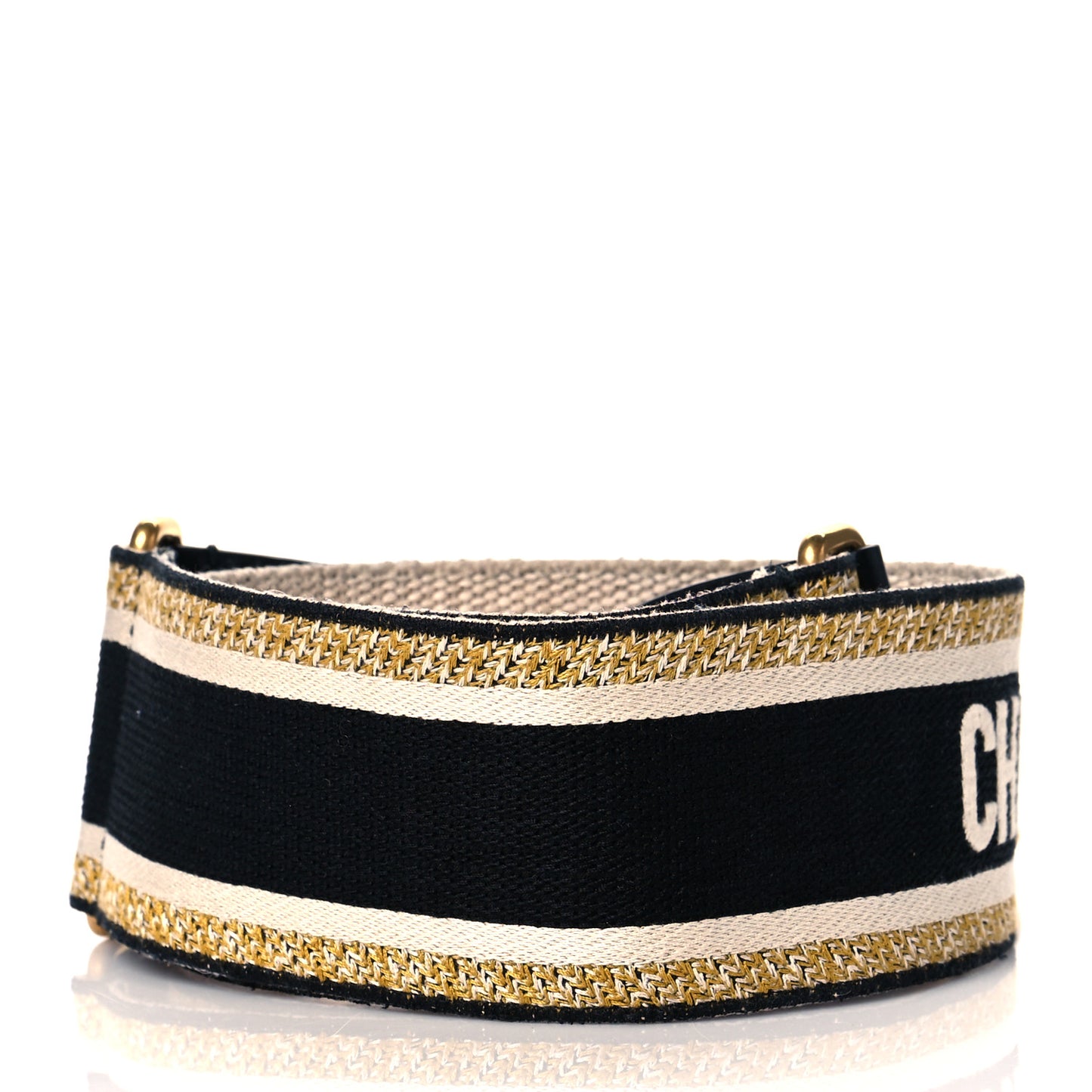 Canvas Embroidered Shoulder Strap Black Yellow