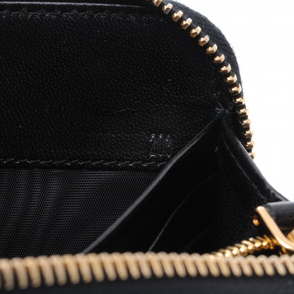Prada Goatskin Woven Zip Around Wallet Rubino Black 8 of 8