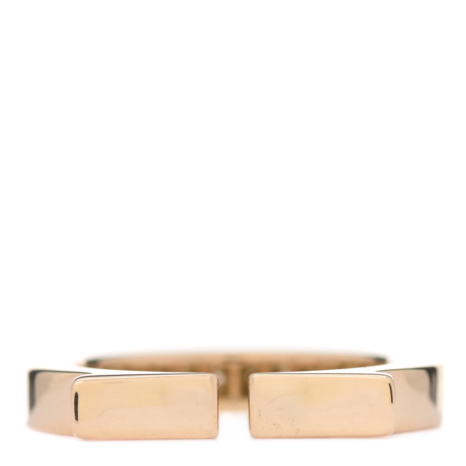 Cartier 18K Yellow Gold Diamond Flat C Ring 48 4.5 3 of 4
