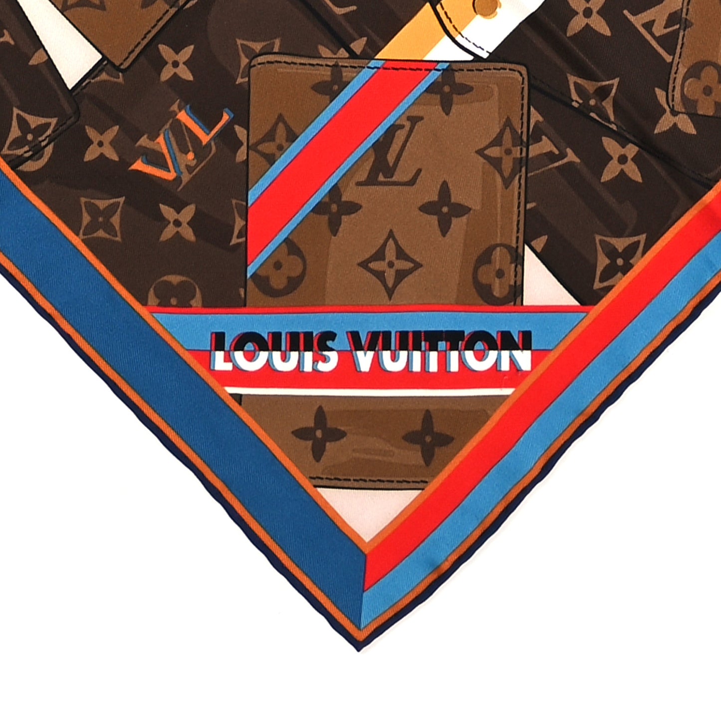 Silk Monogram Personally LV Square Square Scarf 70 Brown
