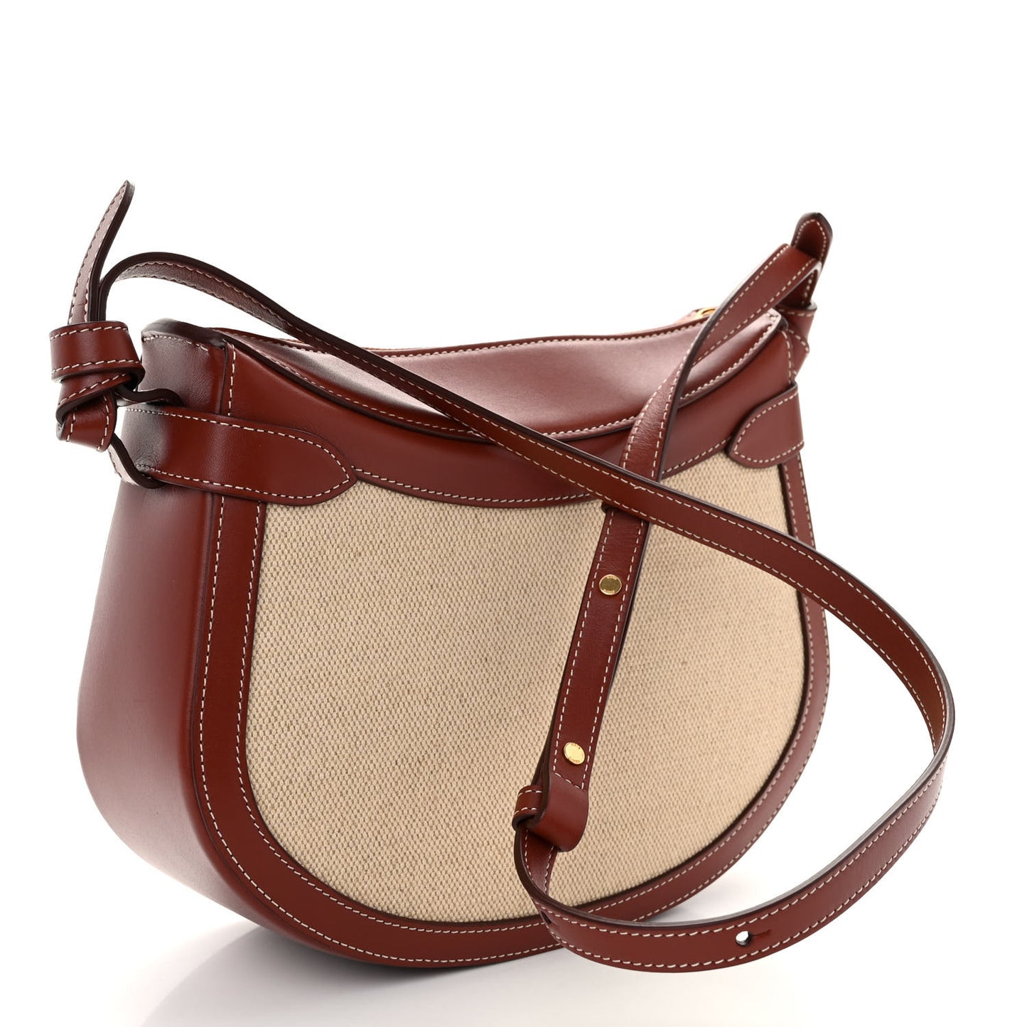 Textile Calfskin Besace Natural Teck