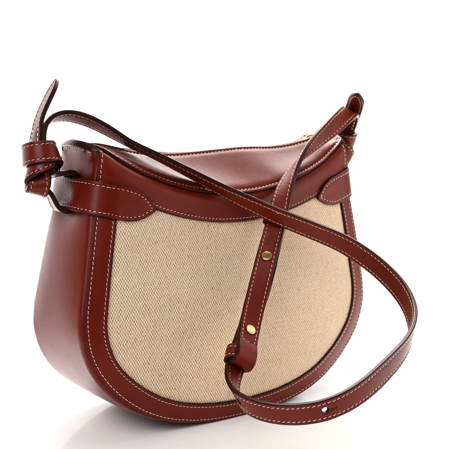 Celine Textile Calfskin Besace Natural Teck 3 of 10