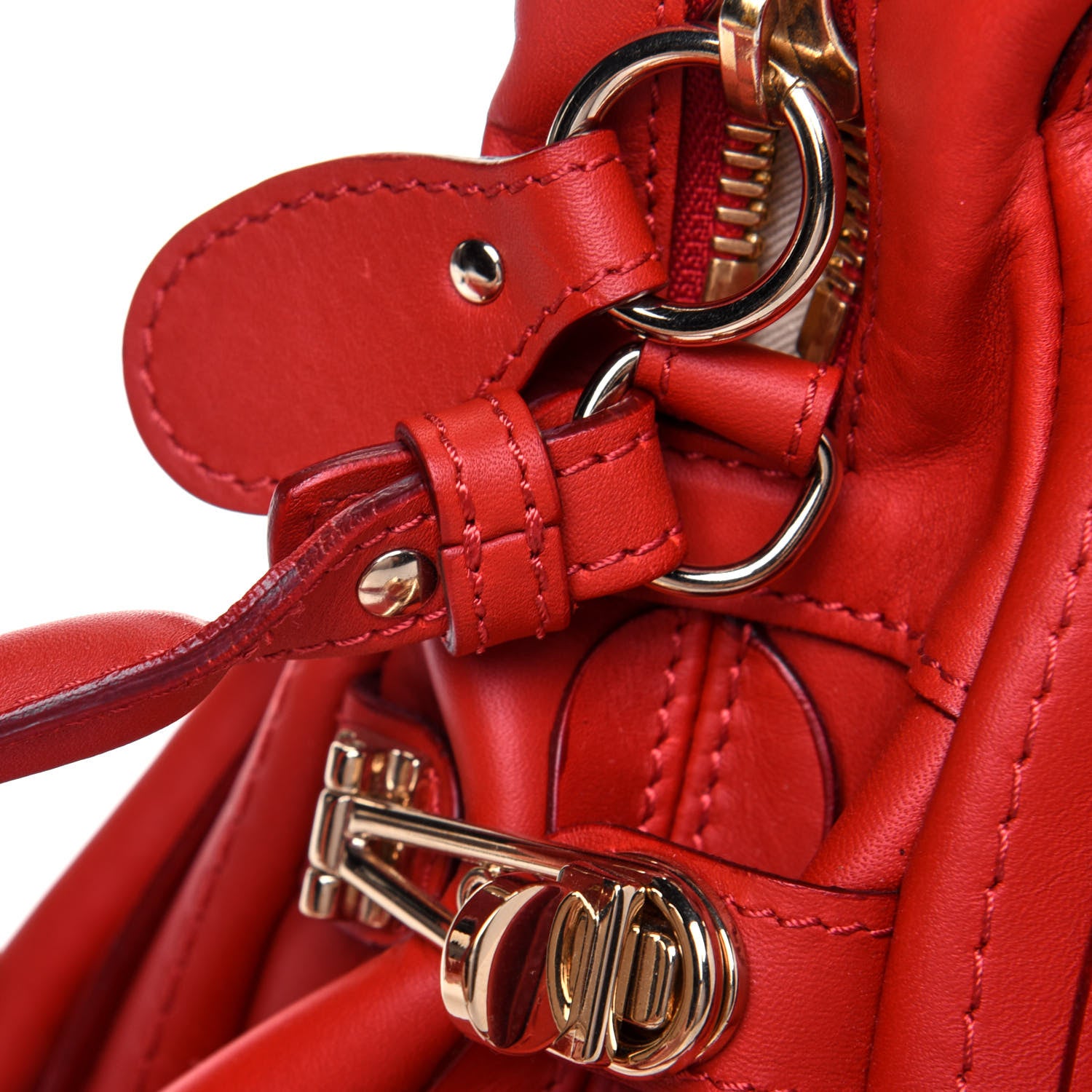 Chloe Calfskin Medium Paraty Metal Bar Trim Red 22 of 29