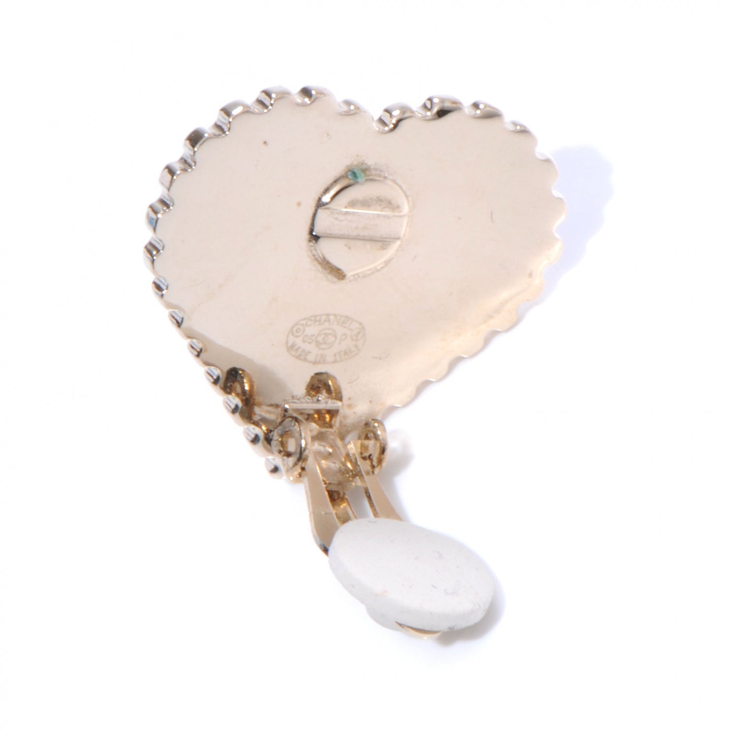 Chanel CC Heart Clip On Earrings Pink 2 of 4