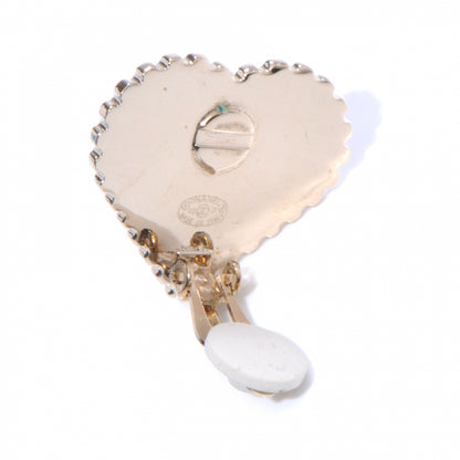 Chanel CC Heart Clip On Earrings Pink 2 of 4