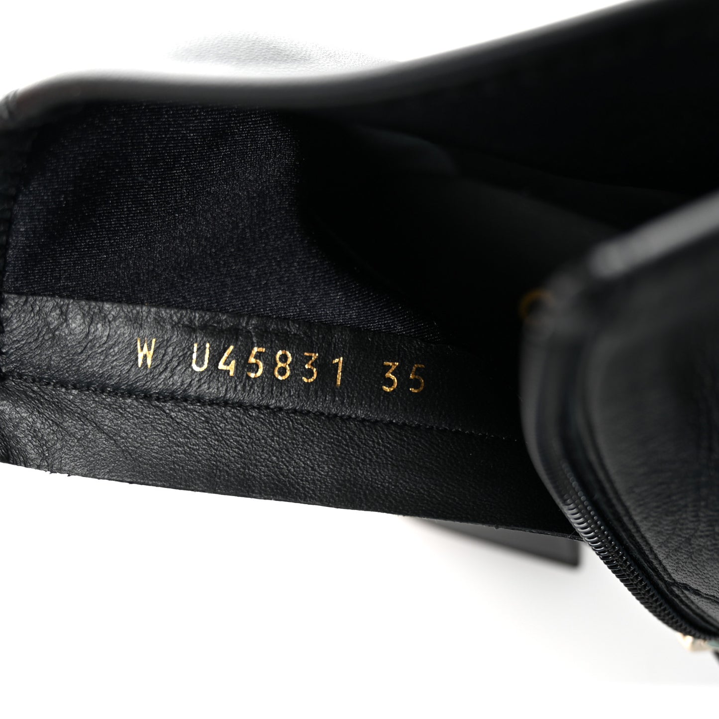 Stretch Lambskin Cap Toe CC Short Boots 35 Black