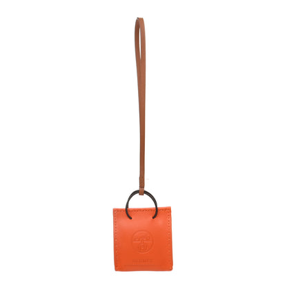 Hermes Milo Lambskin Swift Shopping Bag Charm Feu Gold 1 of 4