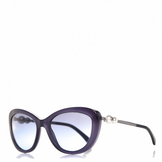 Chanel Acetate Pearl Cat Eye Sunglasses 5340-H Blue 1 of 10