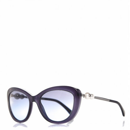 Chanel Acetate Pearl Cat Eye Sunglasses 5340-H Blue 1 of 10