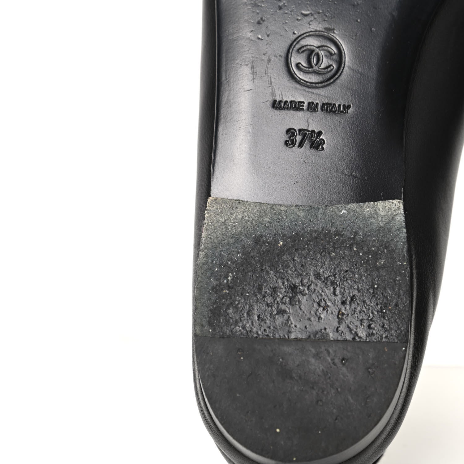 Chanel Lambskin CC Cap Toe Ballerina Flats 37.5 Black Beige 11 of 12