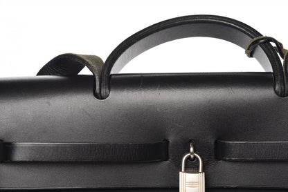 Hermes Toile Vache Calfskin Herbag 40 GM Black 12 of 18