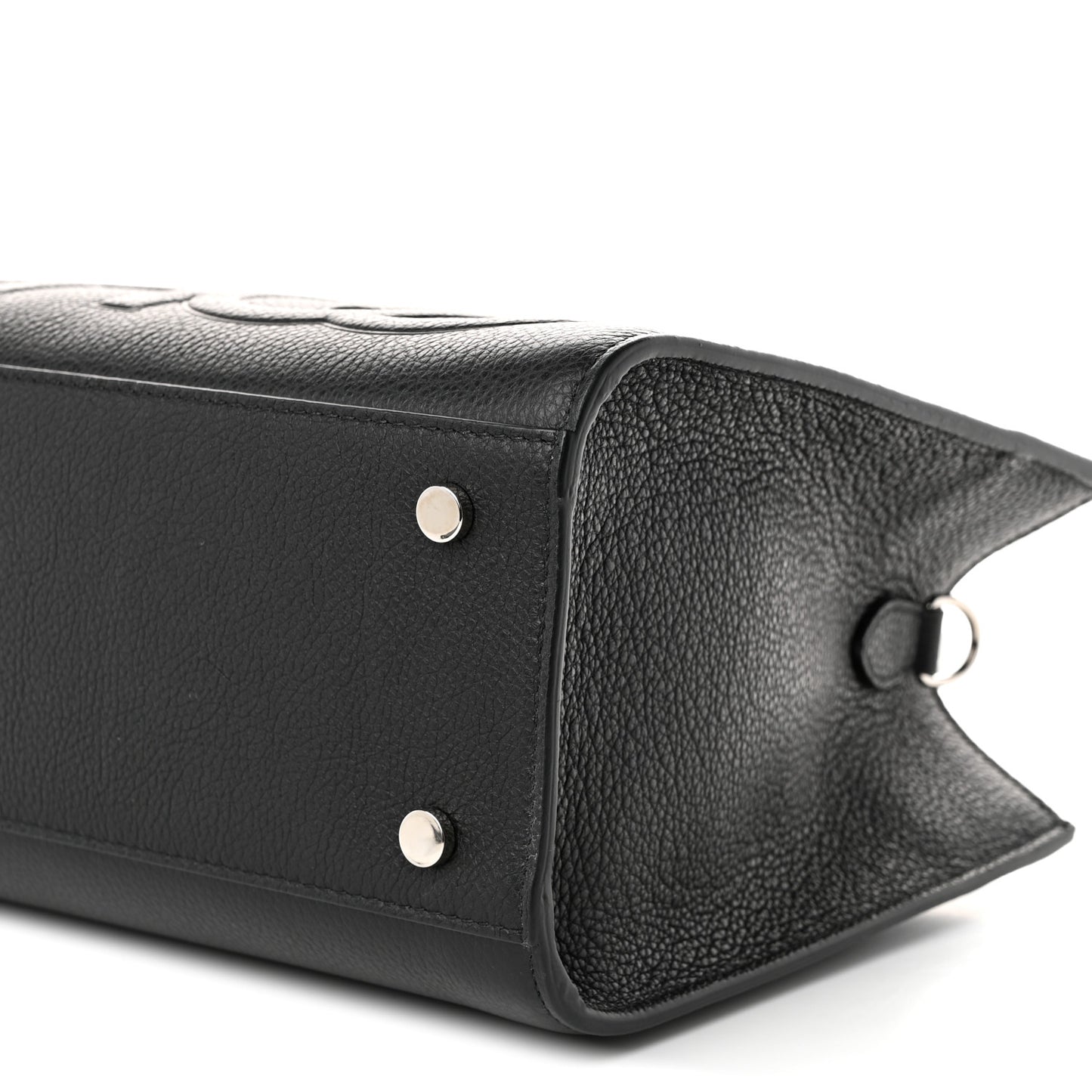 Grained Calfskin Embossed Book Tote Black