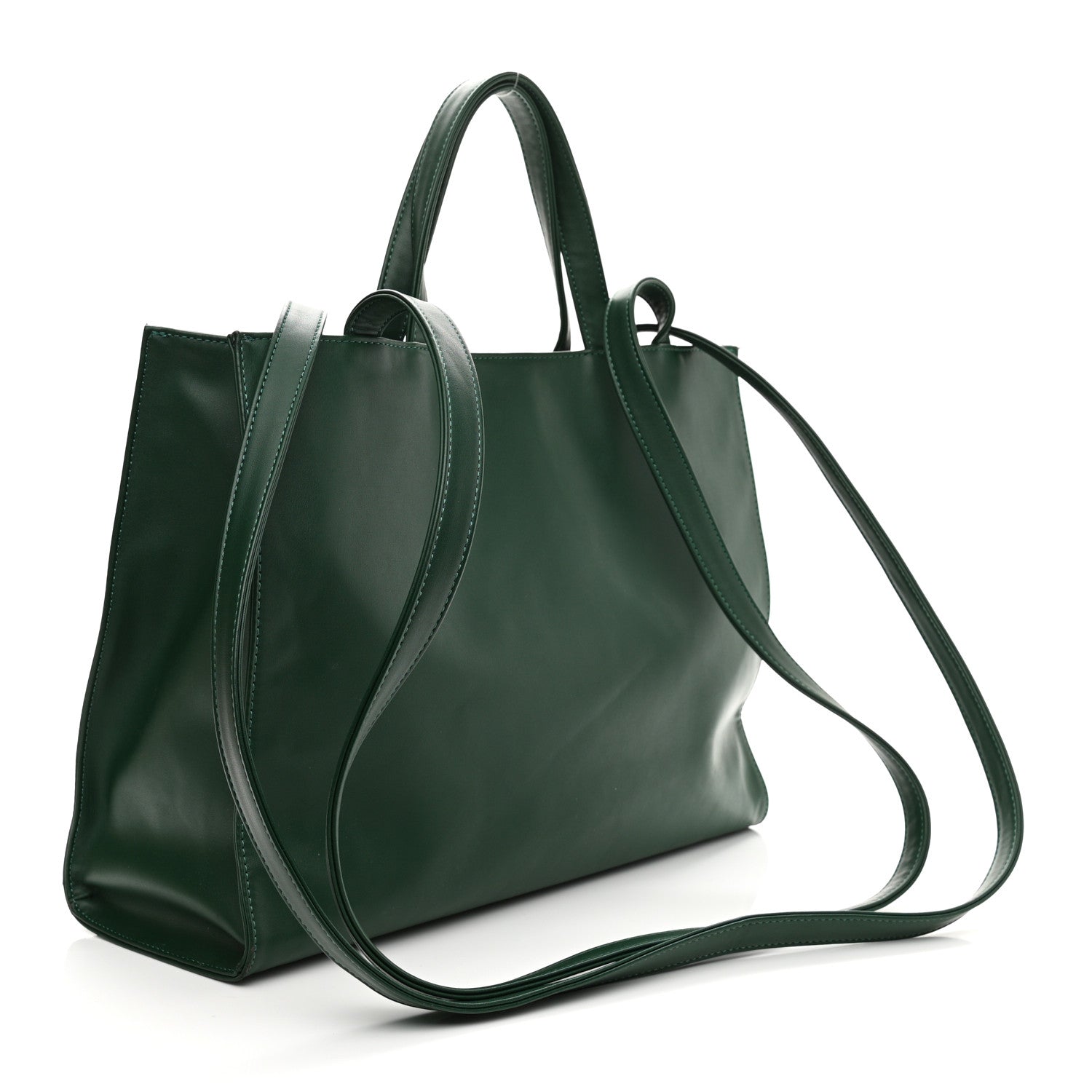 Telfar Vegan Leather Large Shopping Bag Dark Olive 3 of 13
