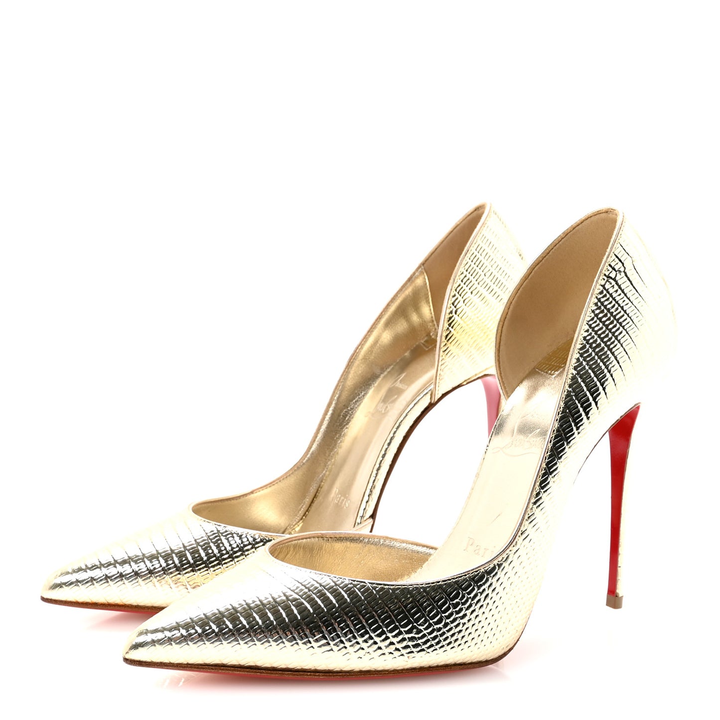 Metallic Calfskin Lizzy Iriza 100 Pumps 38.5 Gold