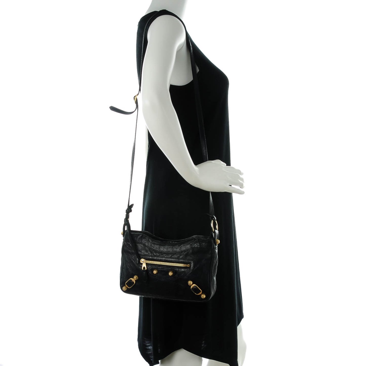 Agneau Giant 12 Gold Hardware Hip Black