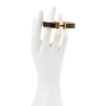 Hermes Enamel Narrow Clic Clac H Bracelet PM Indigo 2 of 6