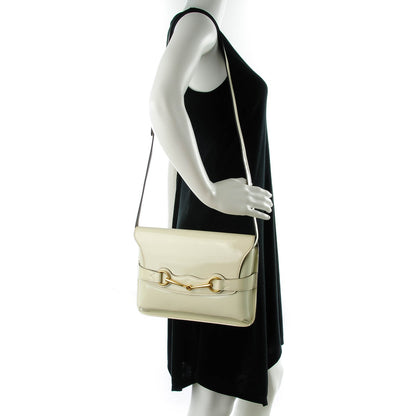 Gucci Patent Large Bright Bit Shoulder Bag White 2 of 9