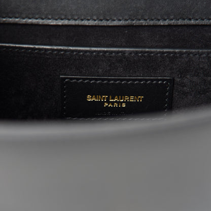 Saint Laurent Smooth Calfskin Small Classic Monogram Kate Tassel Satchel Black 9 of 12