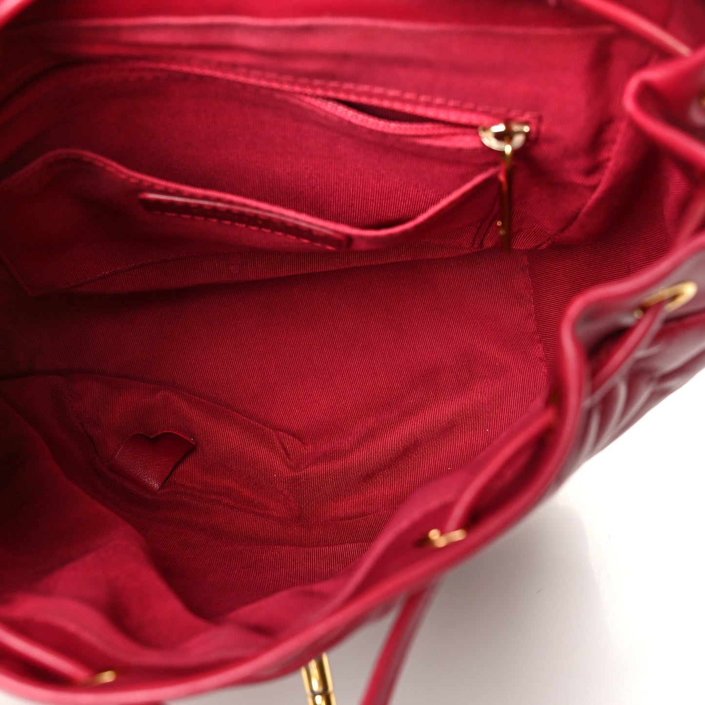 Calfskin Chevron Quilted Small Urban Spirit Backpack Dark Pink