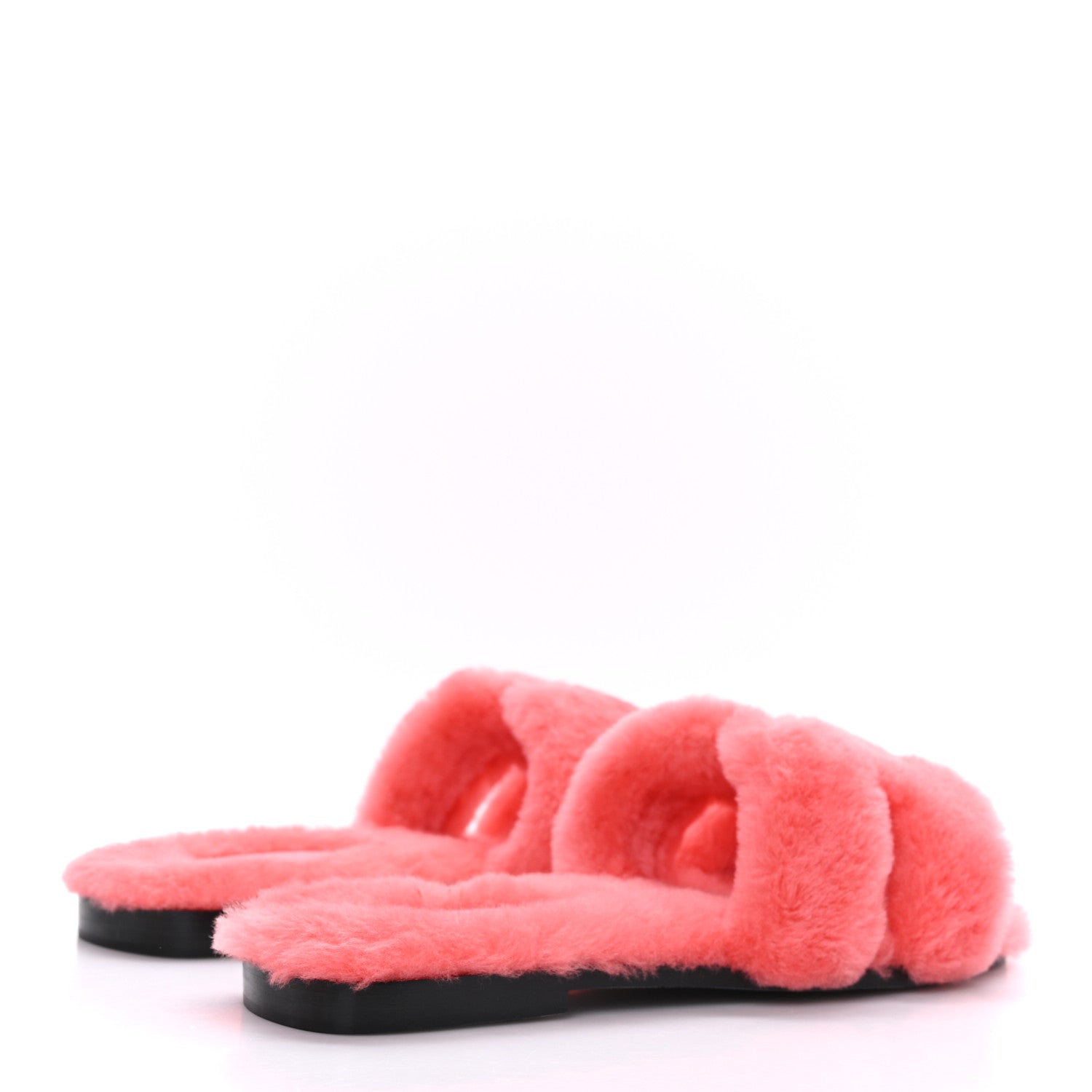 Hermes Woolskin Oran Sandals 37 Rose Du Desert 4 of 8