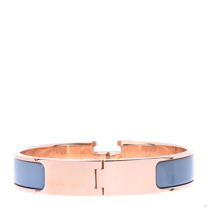 Hermes Enamel Narrow Clic Clac H Bracelet PM Bleu Lin 3 of 4