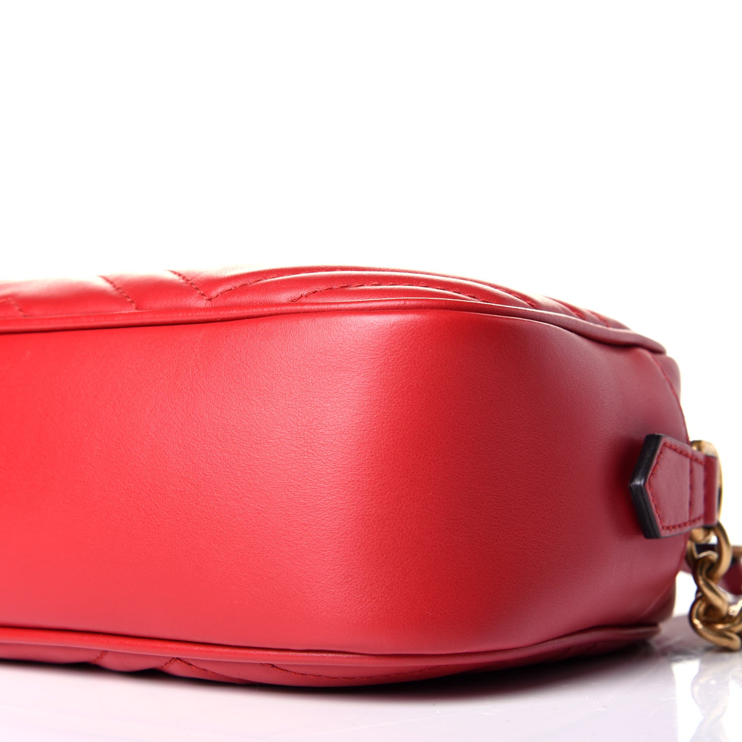 Gucci Calfskin Matelasse Small GG Marmont Chain Shoulder Bag Hibiscus Red 9 of 9