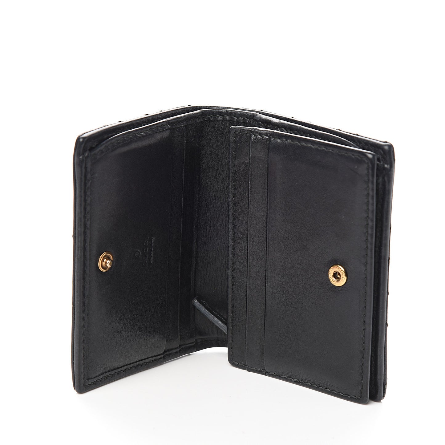 Calfskin Matelasse GG Marmont Card Case Wallet Black