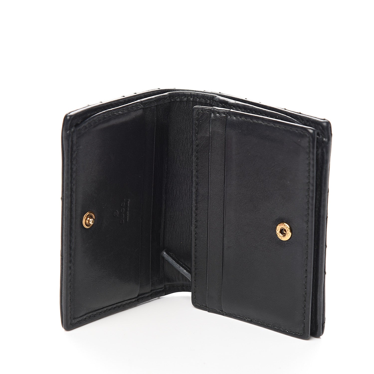 Gucci Calfskin Matelasse GG Marmont Card Case Wallet Black 4 of 6