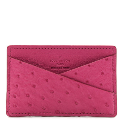 Louis Vuitton Ostrich Card Holder Berry 1 of 6