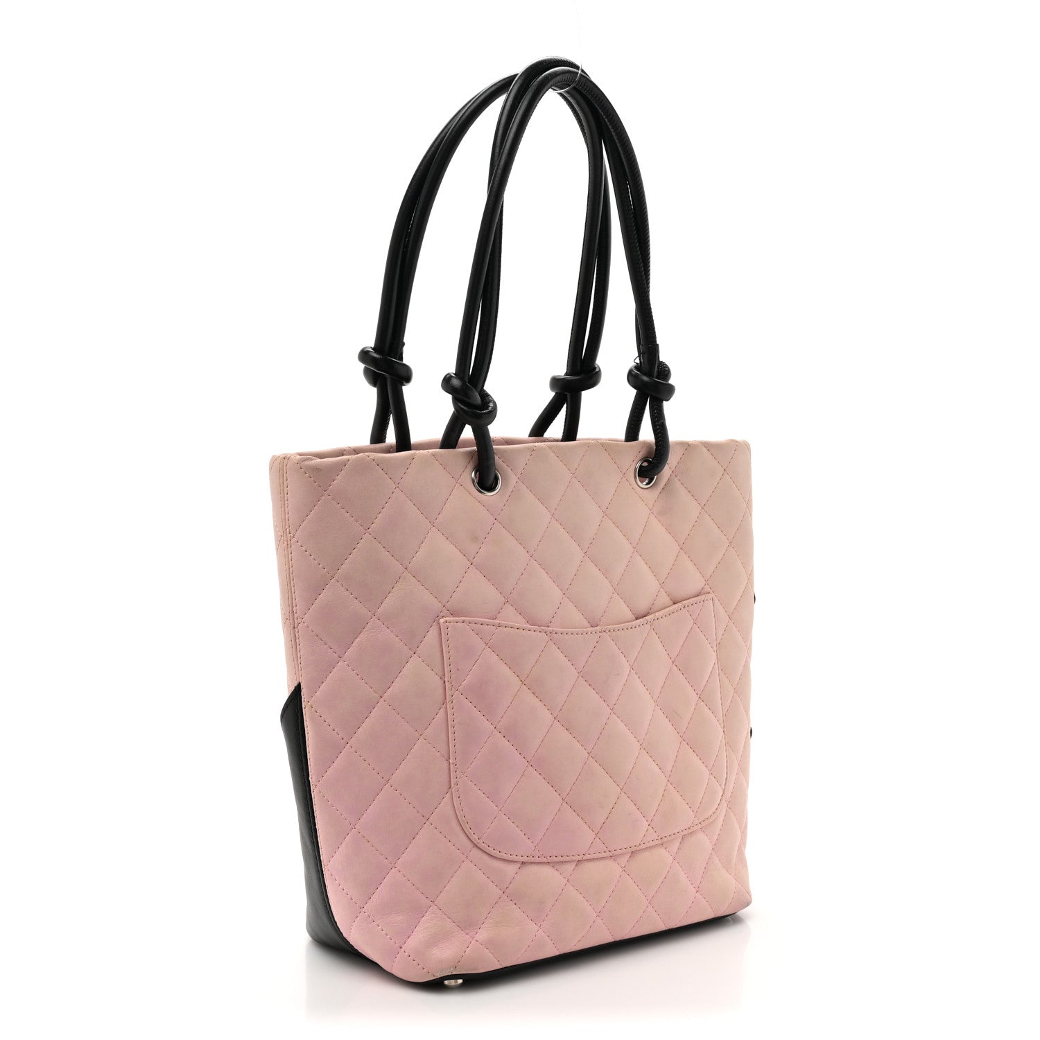Chanel Calfskin Quilted Medium Cambon Tote Pink Black 3 of 19