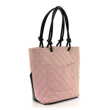 Chanel Calfskin Quilted Medium Cambon Tote Pink Black 3 of 19