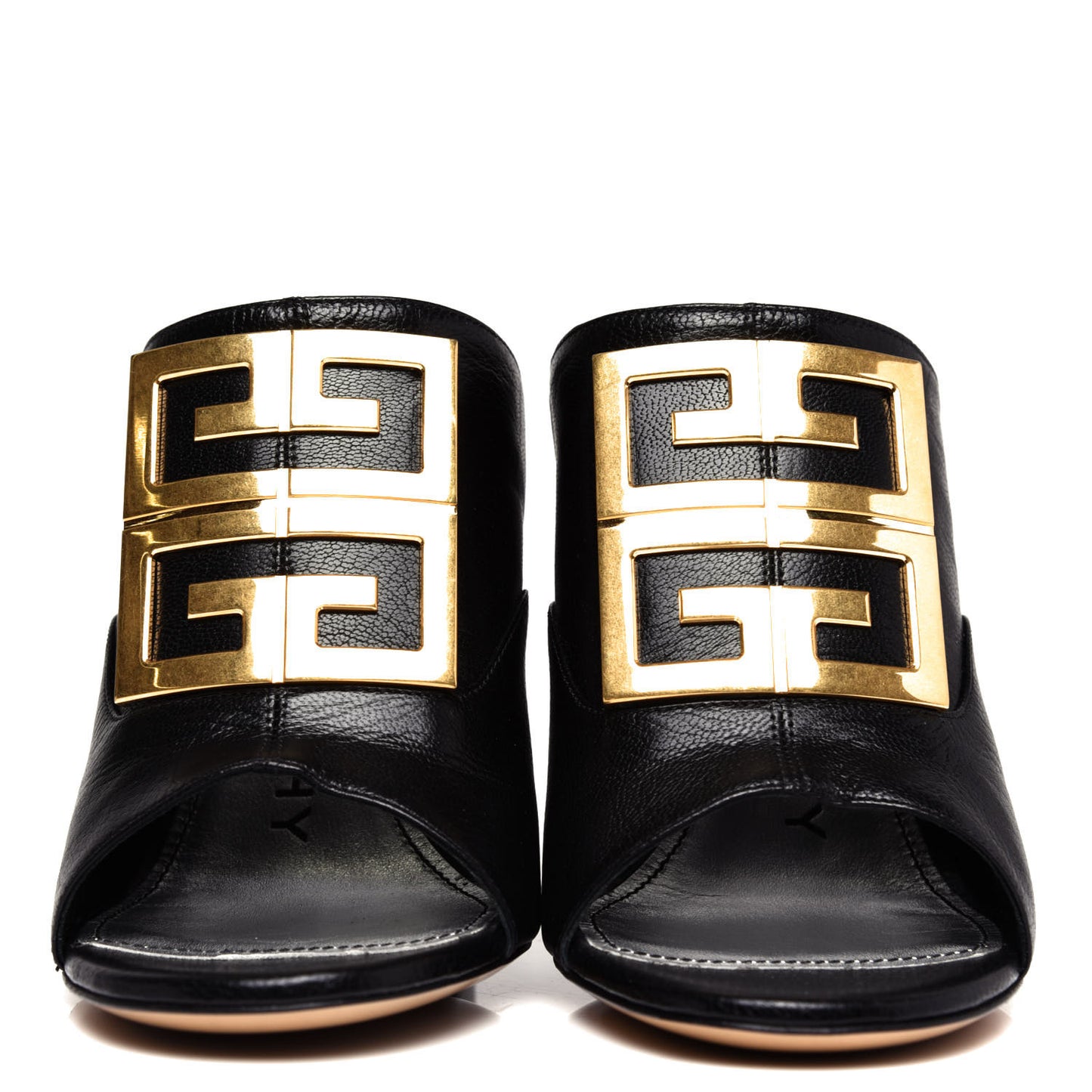 Grained Goatskin 4G Logo Mules 38 Black