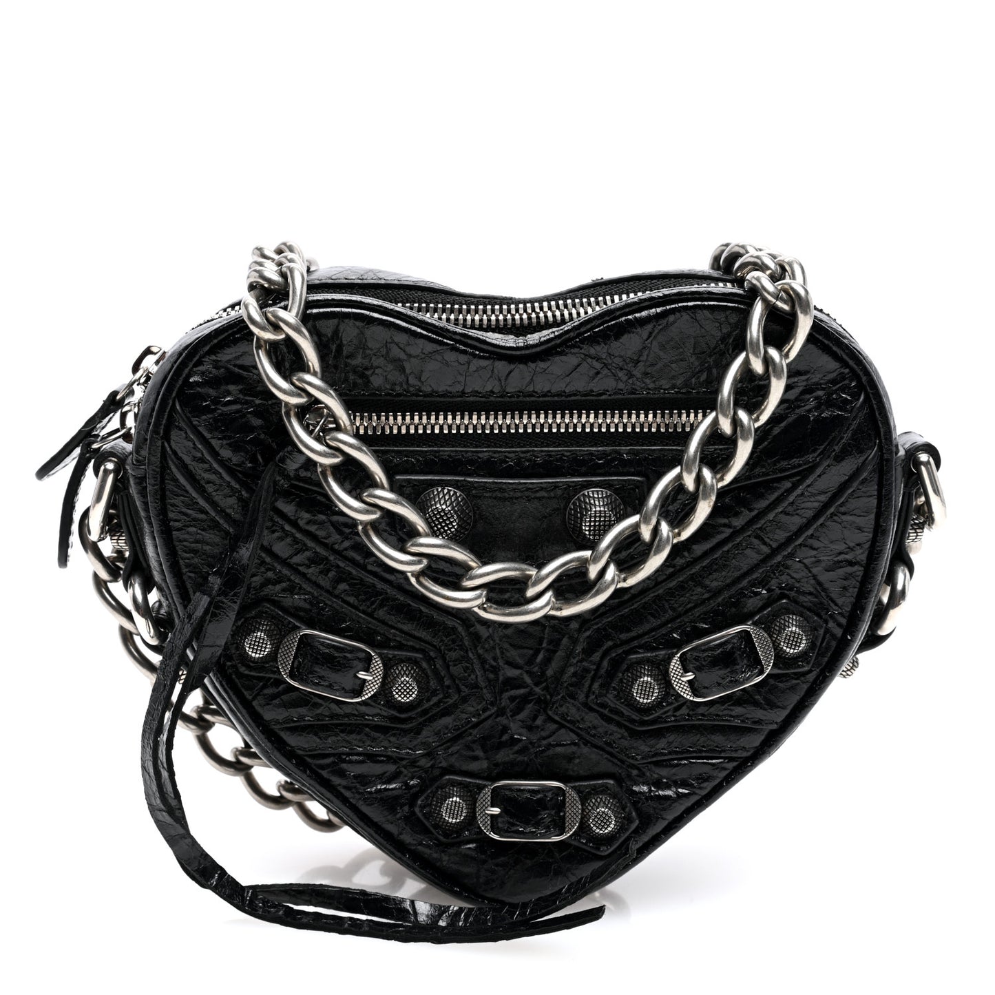 Agneau Arena Mini Le Cagole Heart Bag Black
