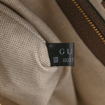 Gucci Monogram Jumbo GG Textured Dollar Calfskin Web Medium Ophidia Shopping Tote Camel Ebony 7 of 10