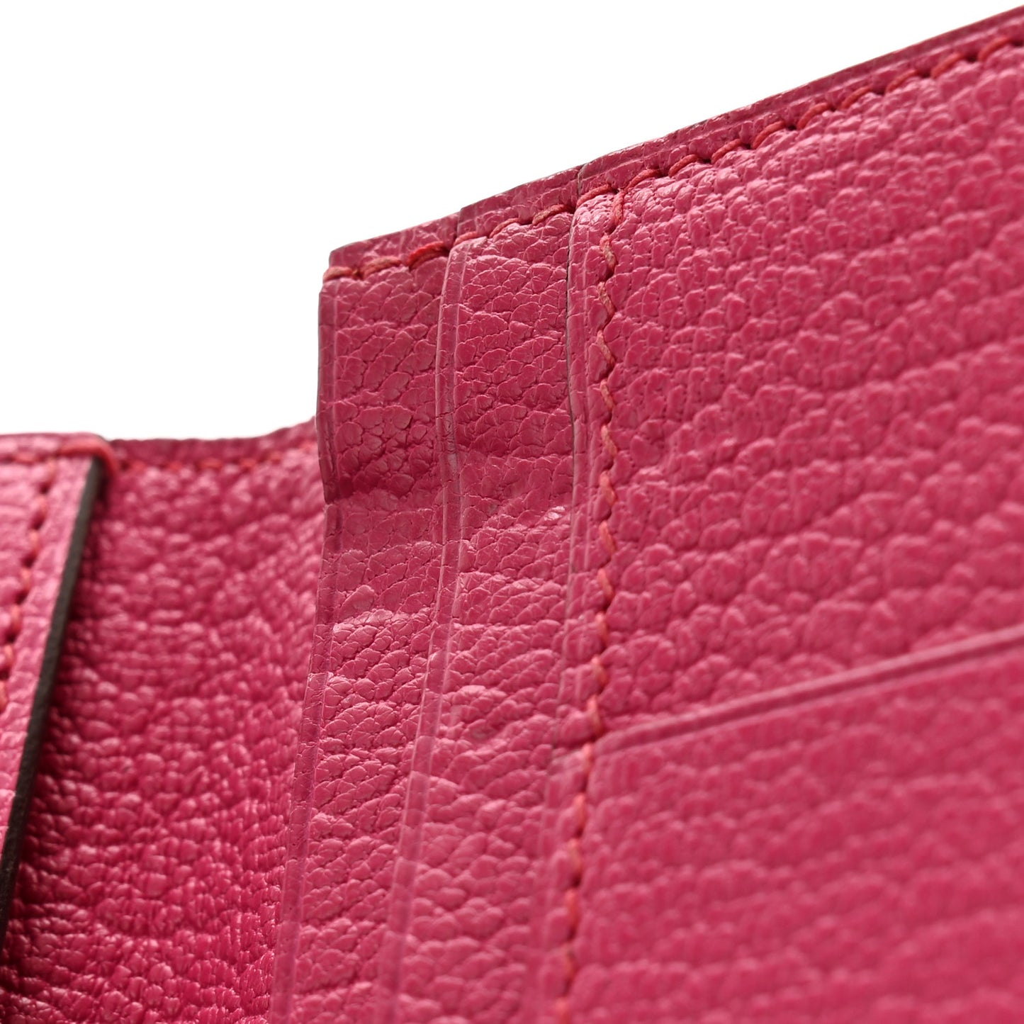 Chevre Mysore Bi-Color Bearn Gusset Wallet Etoupe Rose Shocking