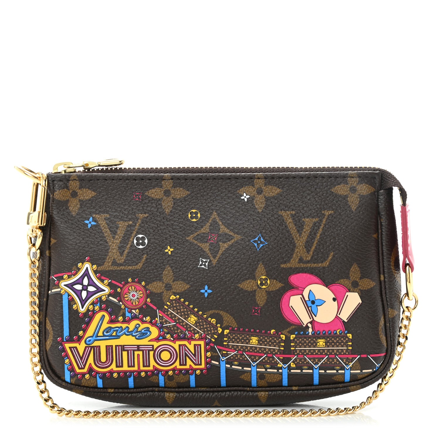 Louis Vuitton Monogram 2020 Christmas Animation Roller Coaster Mini Pochette Accessories Pivoine 1 of 8