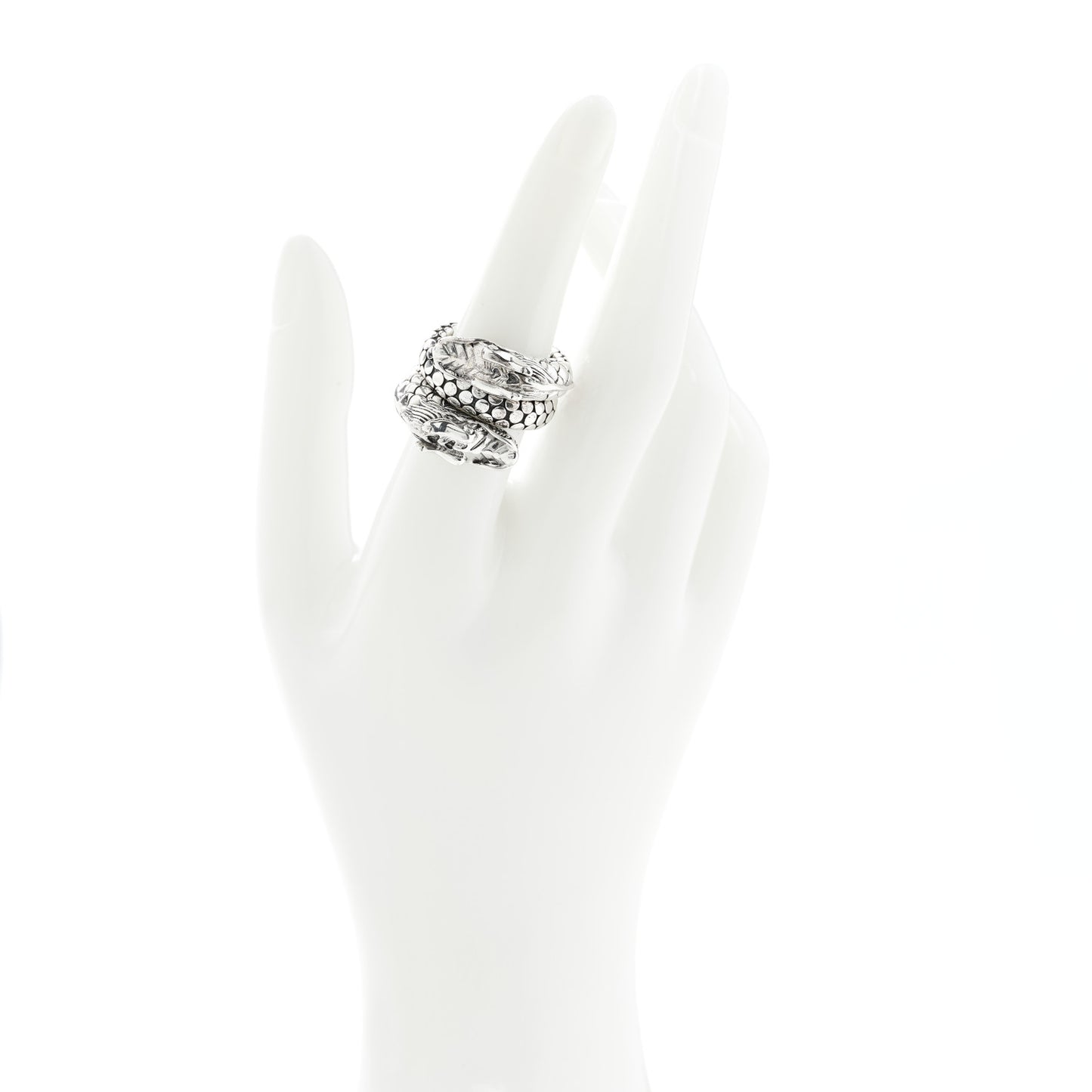 Sterling Silver Legends Naga Dragon Coil Ring 53 6.5